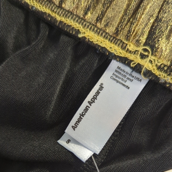 19873 American Apparel Metallic Wide Leg Pant Gold size Small retro 90s casual - Picture 6 of 7